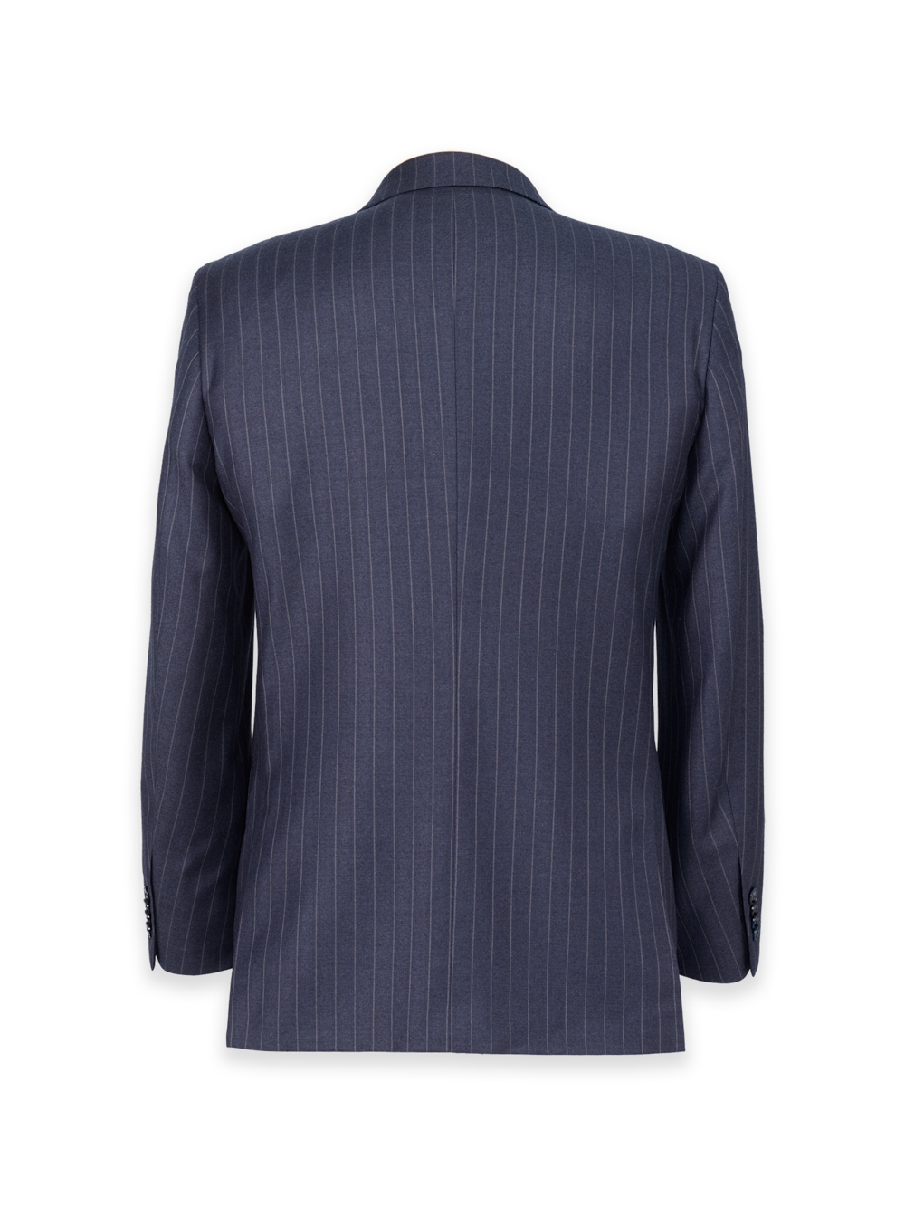 Alternate Image of Navy Wool Stripe Single Breasted Notch Lapel Suit Jacket-1