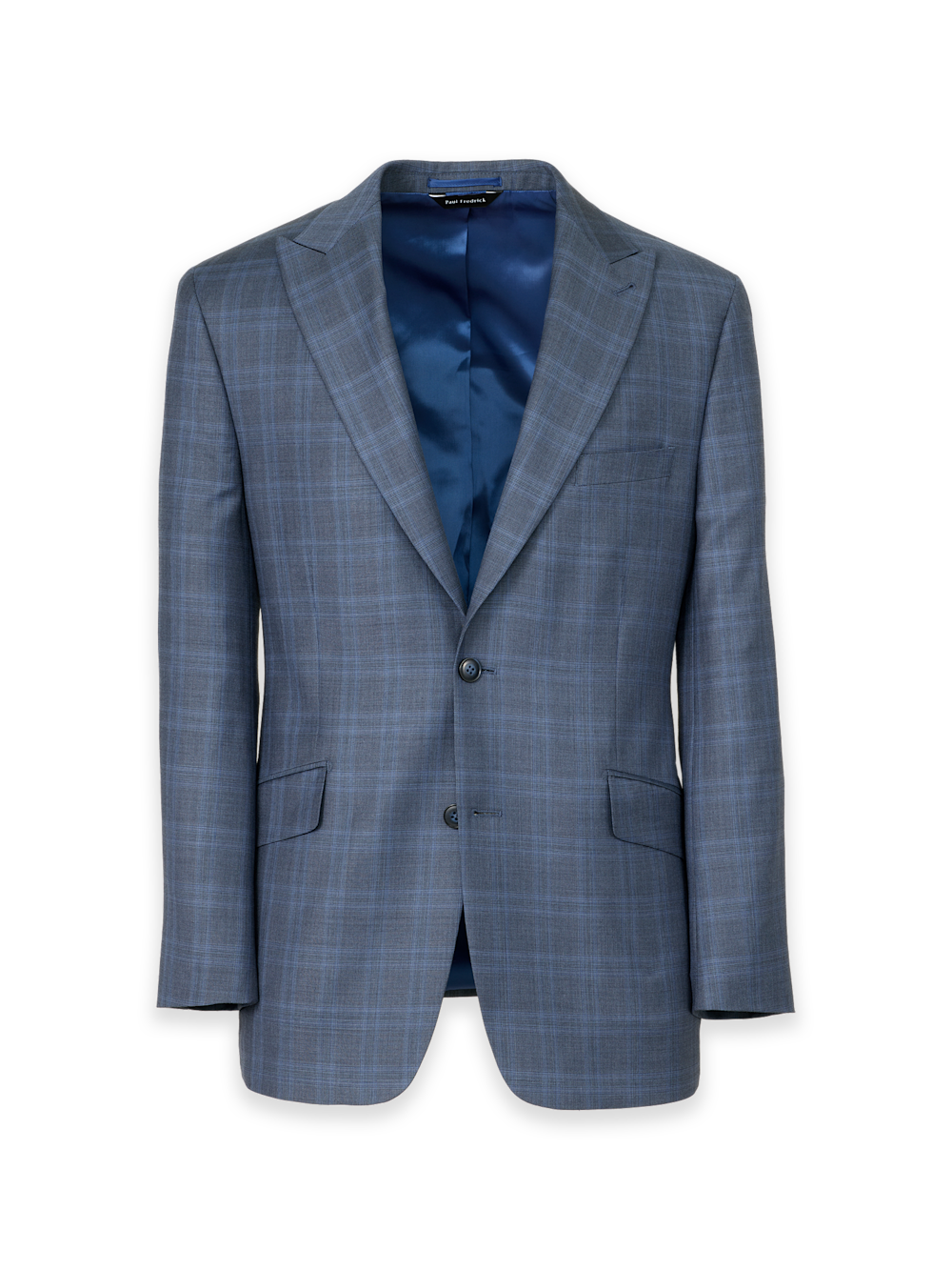 Product Image of Blue Wool Glen Plaid Single Breasted Suit Jacket-Blue