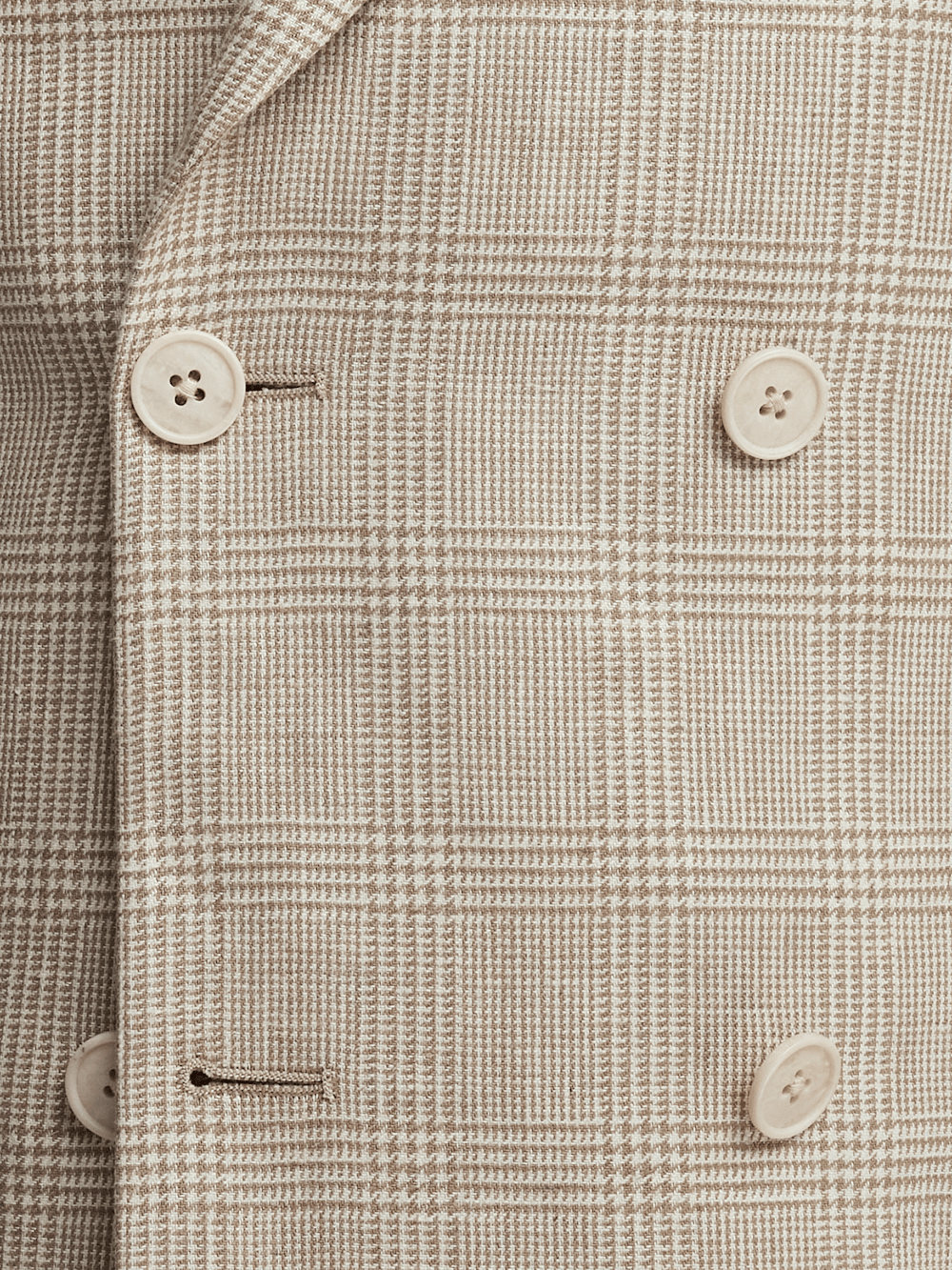 Alternate Image of Linen Blend Plaid Double Breasted Peak Lapel Suit Jacket-4
