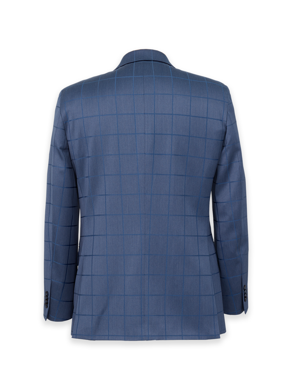 Alternate Image of Navy Wool Windowpane Single Breasted Notch Lapel Suit Jacket-1