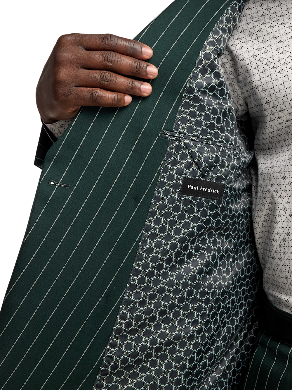 Alternate Image of Wool Stretch Stripe Double Breasted Peak Lapel Suit Jacket-3