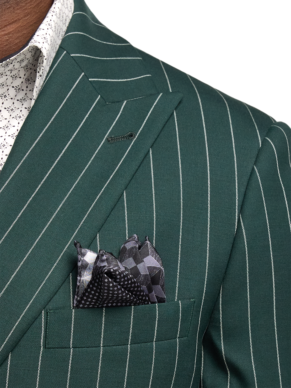Alternate Image of Wool Stretch Stripe Double Breasted Peak Lapel Suit Jacket-5