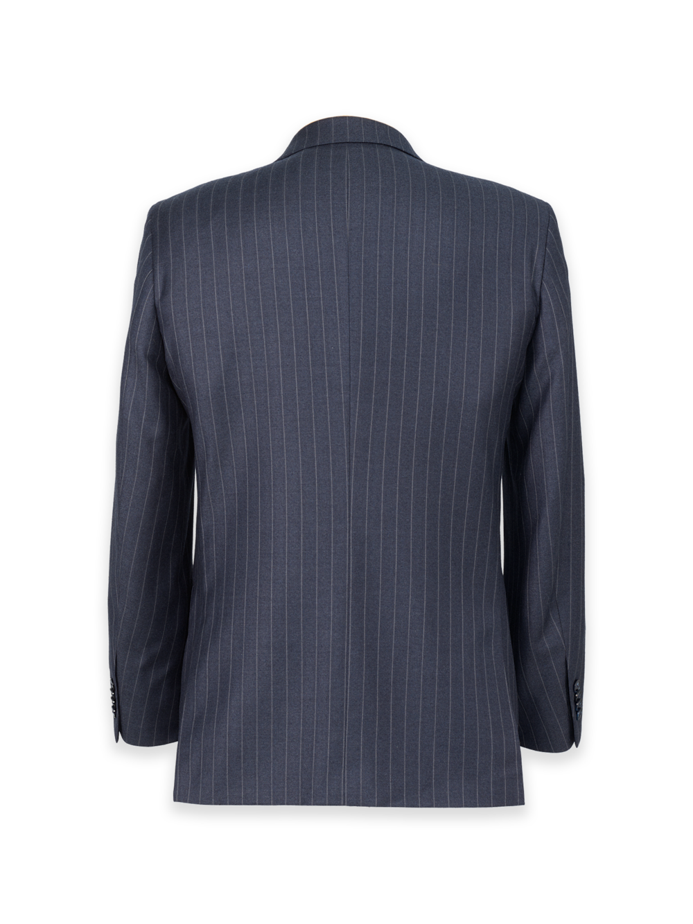 Alternate Image of Blue Wool Stripe Single Breasted Notch Lapel Suit Jacket-1