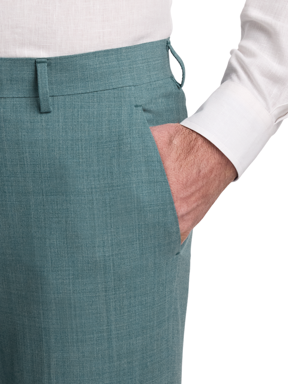 Alternate Image of Wool Bengaline Flat Front Suit Pants-3#model_flat front