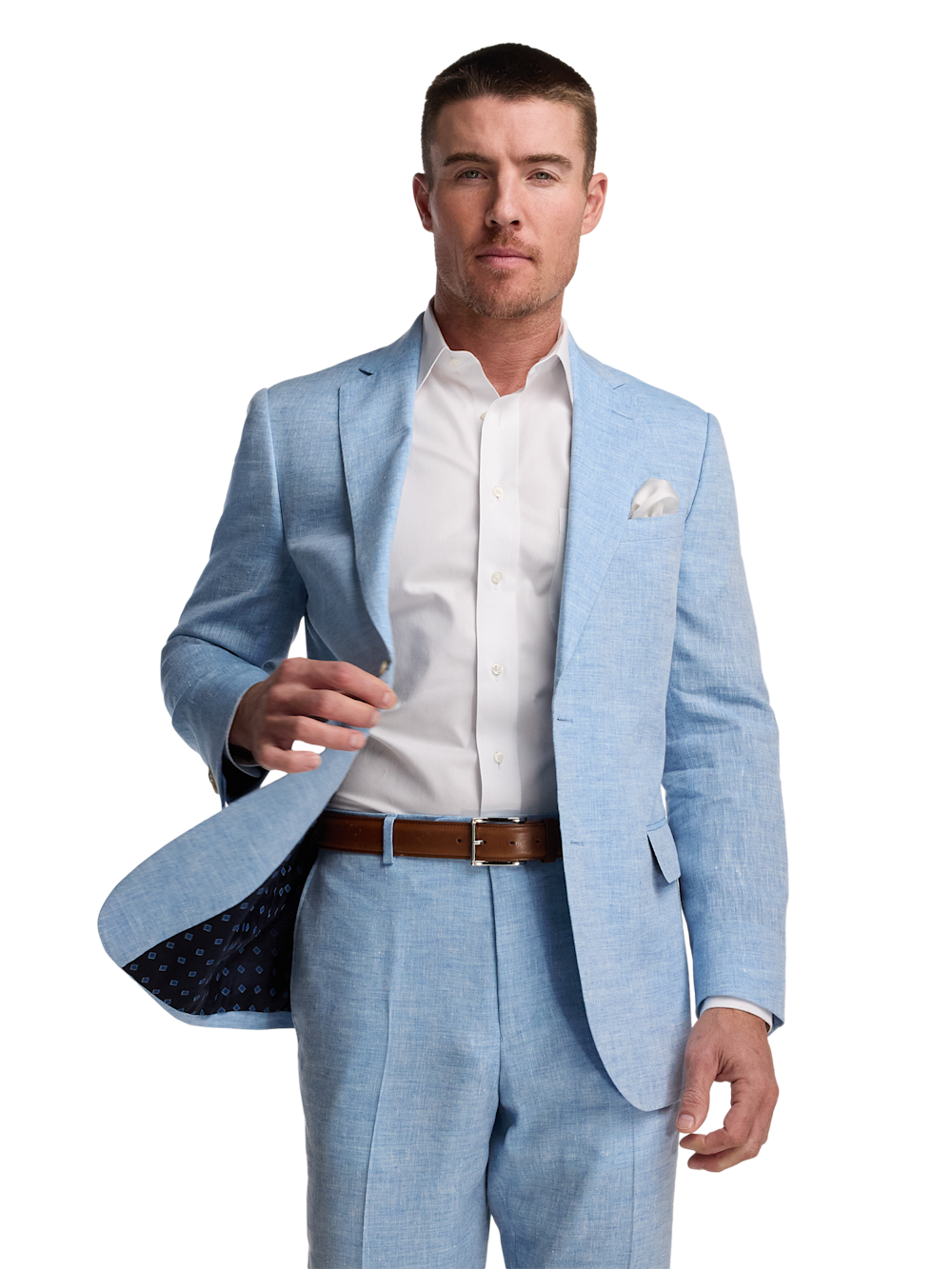Alternate Image of Italian Linen Blend Single Breasted Notch Lapel Suit-1
