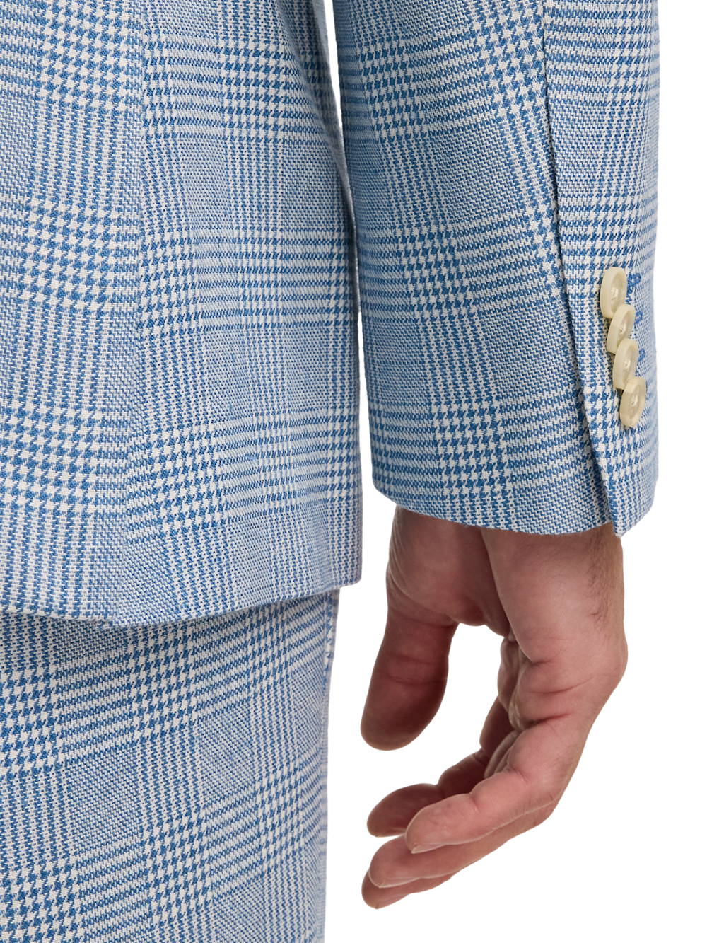 Alternate Image of Plaid Linen Single Breasted Notch Lapel Suit Jacket-2