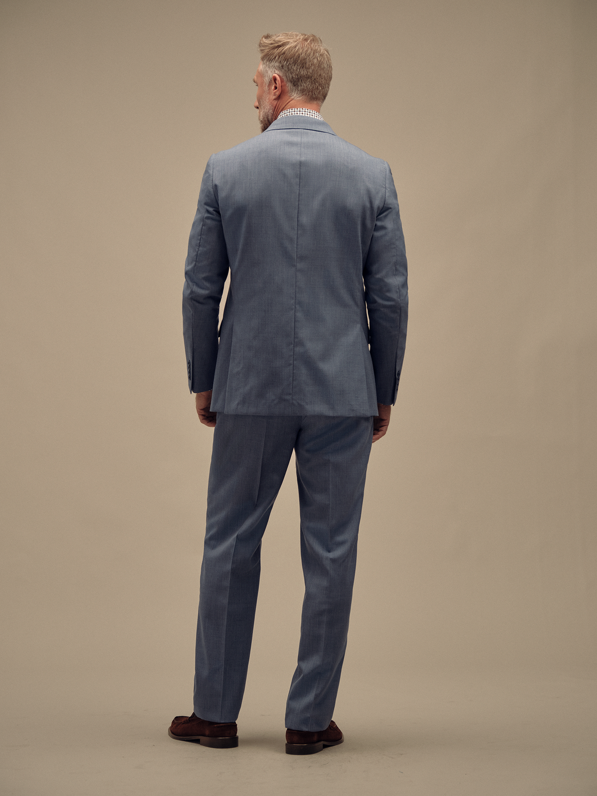 Alternate Shot of Men's light indigo  Suit  - 5
