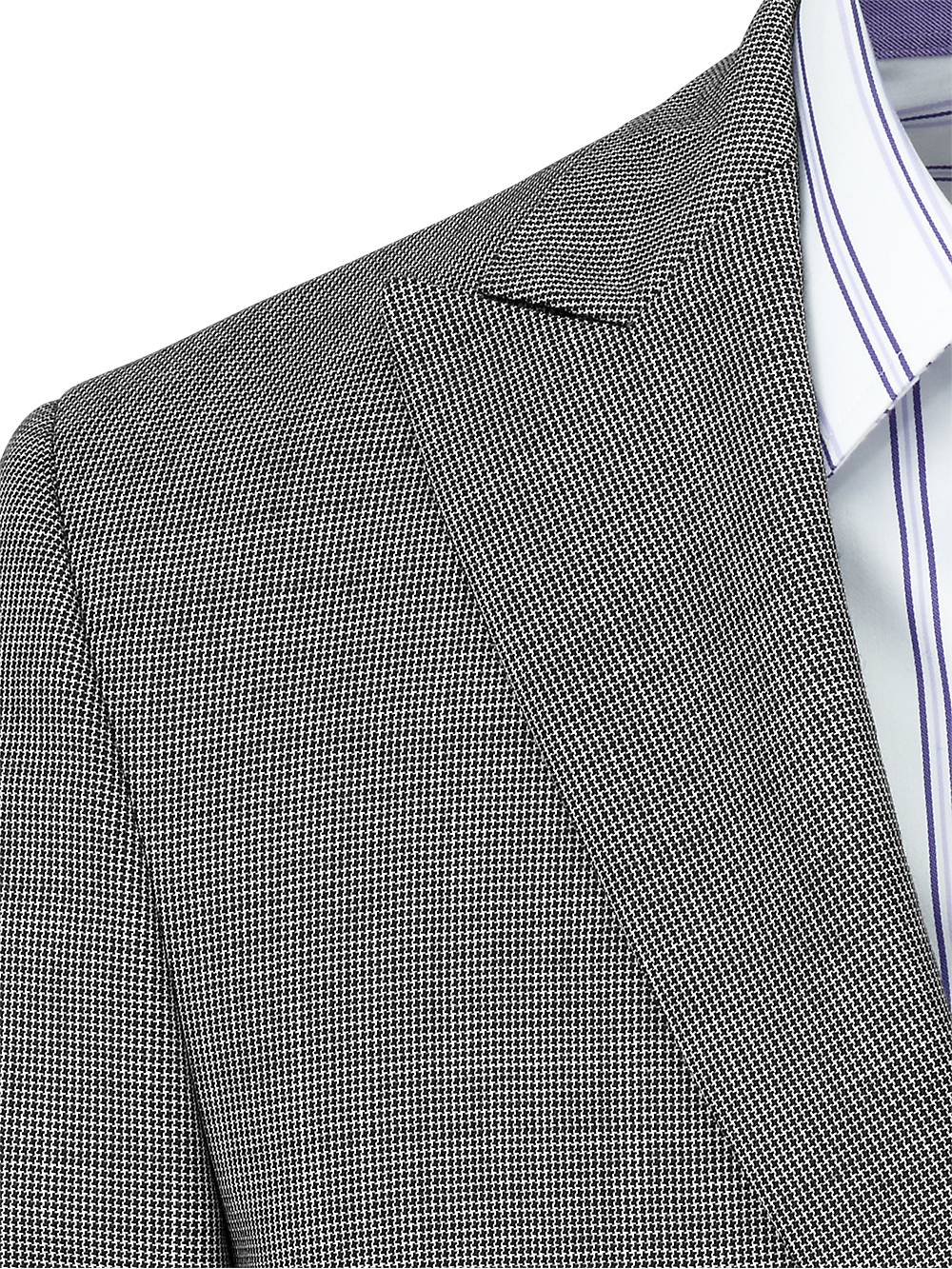 Alternate Image of Wool Micro Check Single Breasted Peak Lapel Suit Jacket-3