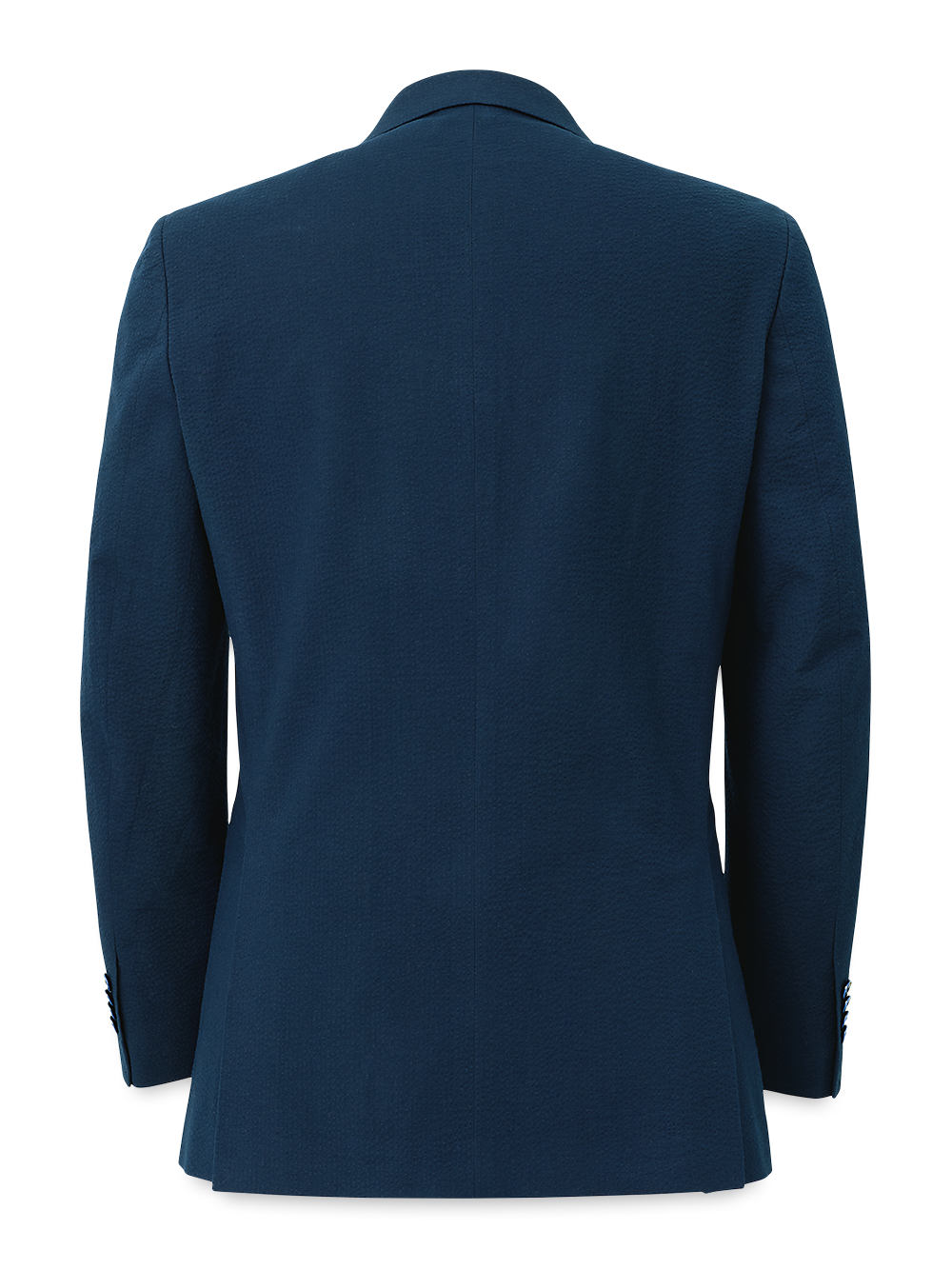 Cotton Stretch Seersucker Notch Lapel Suit Jacket Navy Paul Fredrick