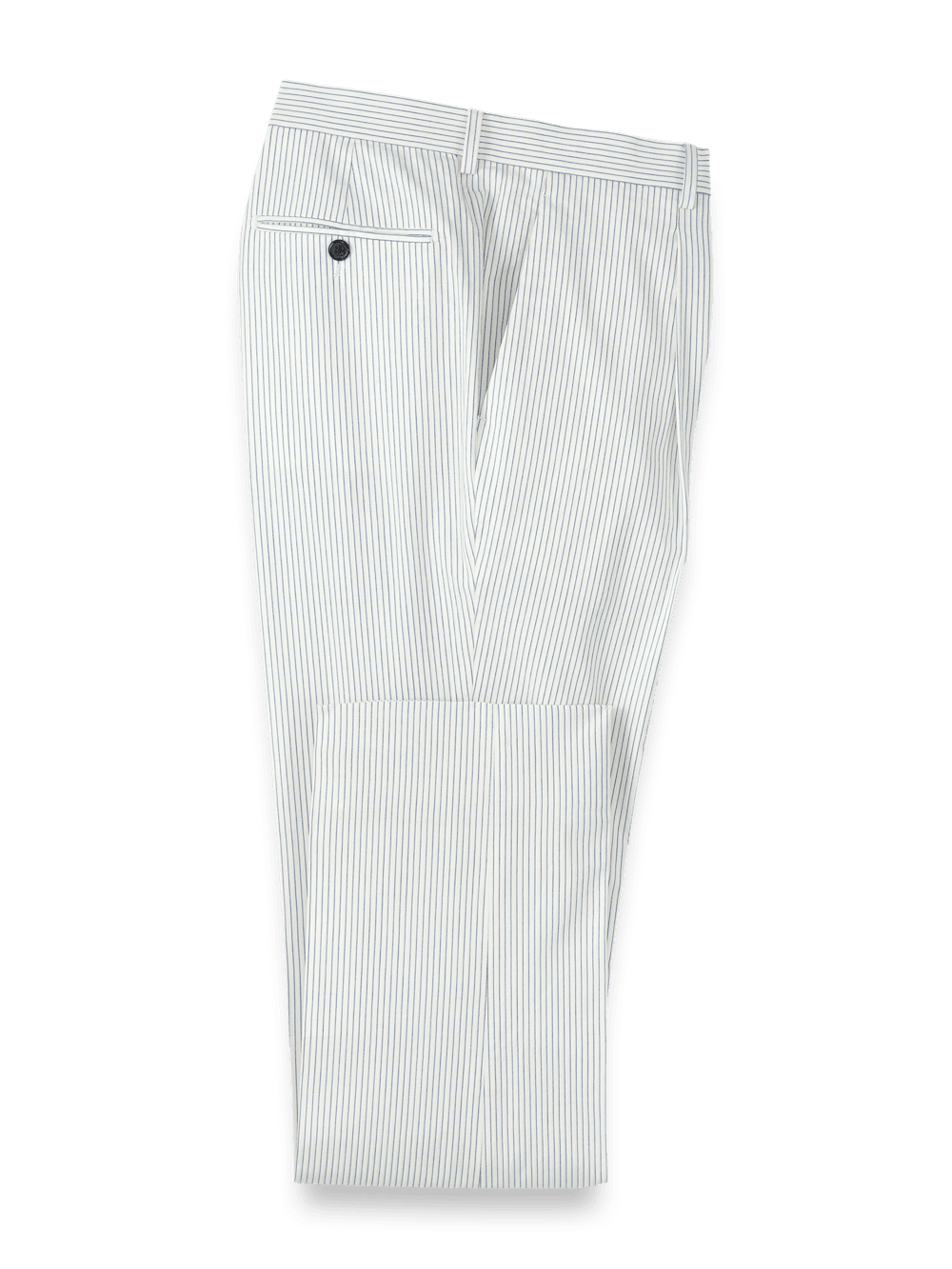 Product Image of Cotton Stretch Stripe Seersucker Single Pleat Suit Pants-White/Blue