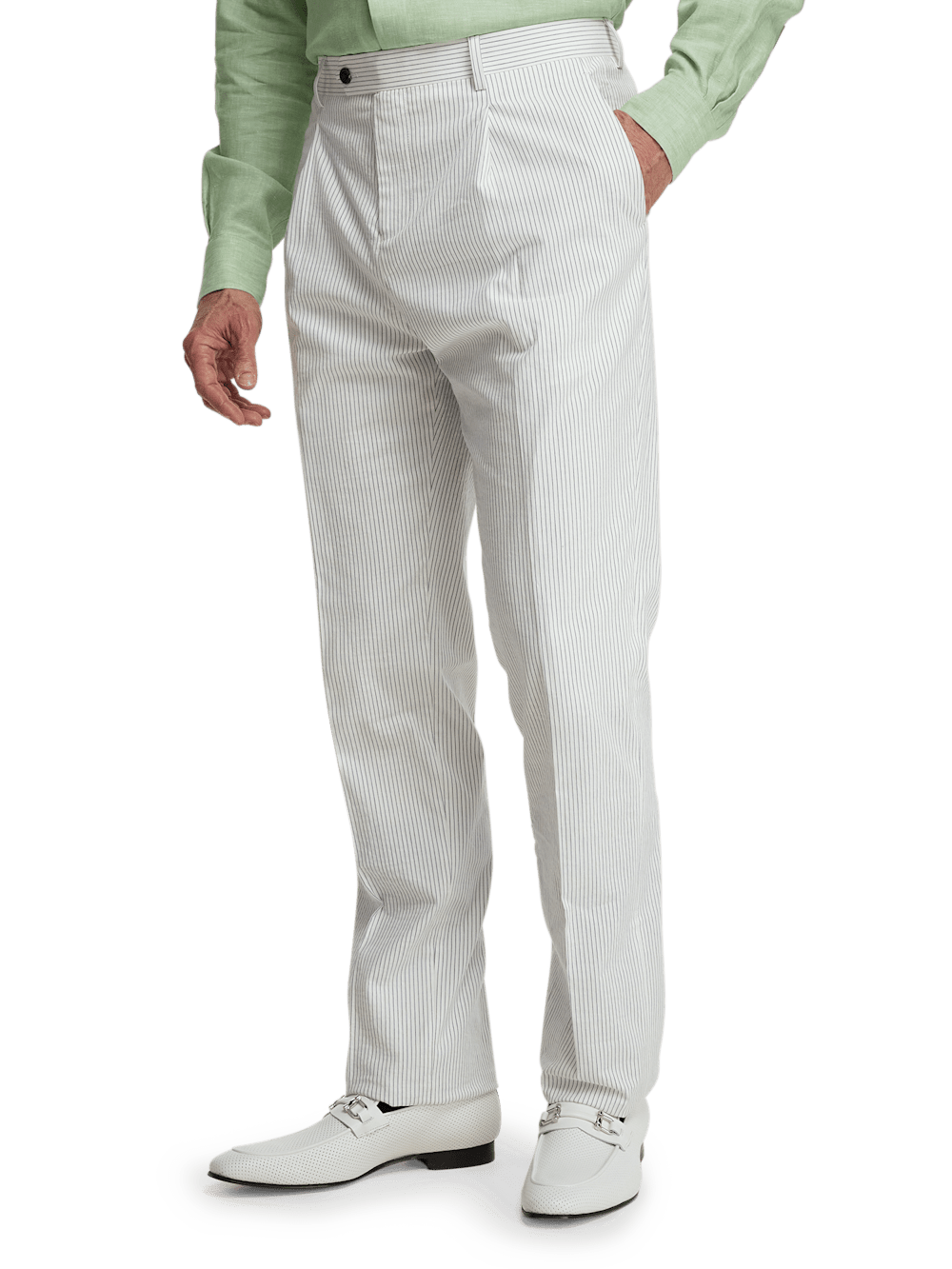 Alternate Image of Cotton Stretch Stripe Seersucker Single Pleat Suit Pants-3