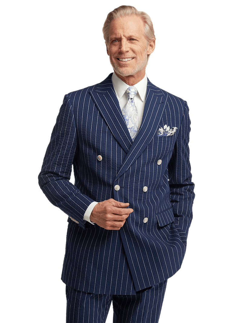 FERAUD Size 38 Purple Polyester Peak Lapel Double Breasted Suit