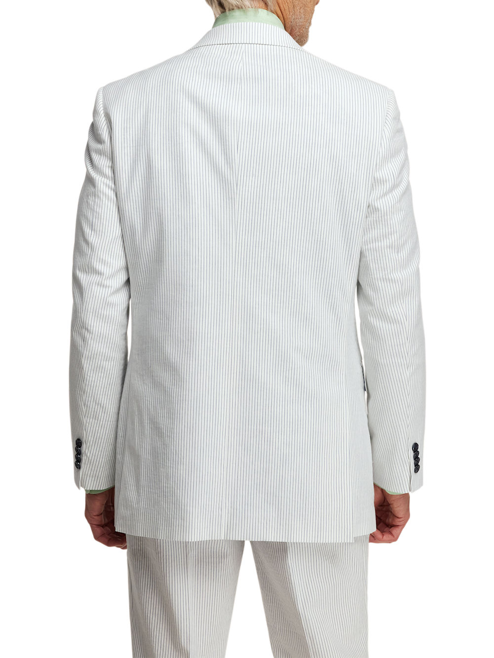 Alternate Image of Cotton Stretch Stripe Seersucker Single Breasted Peak Lapel Suit Jacket-6