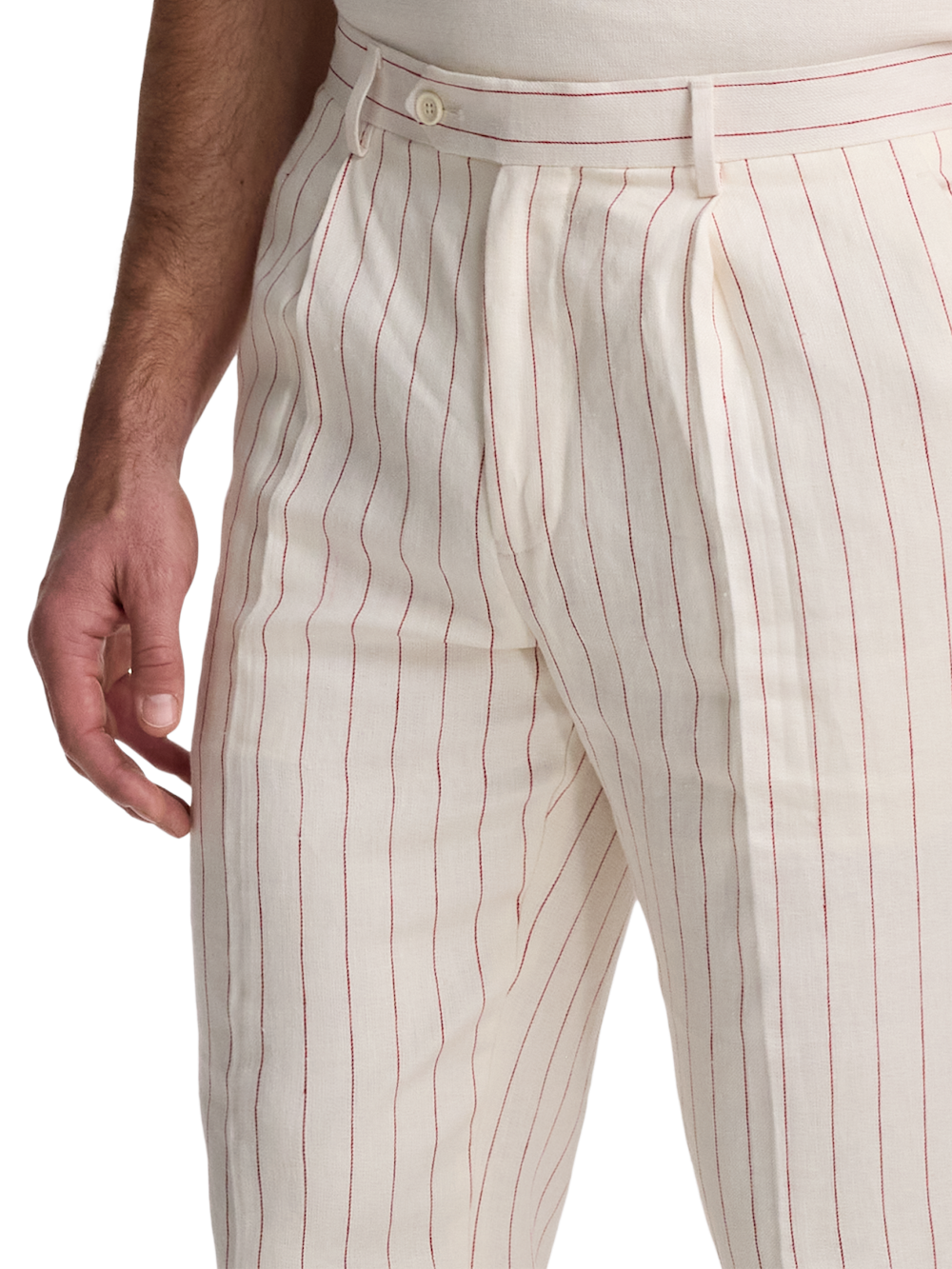 Alternate Image of Pinstripe Linen Pleated Suit Pants-2