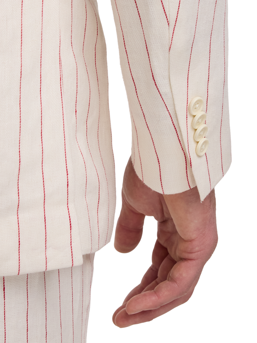 Alternate Image of Pinstripe Linen Single Breasted Notch Lapel Suit Jacket-2