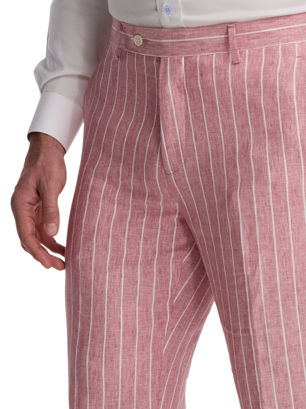 Pinstripe Linen Flat Front Suit Pants Pinstripe Linen Flat Front Suit Pants