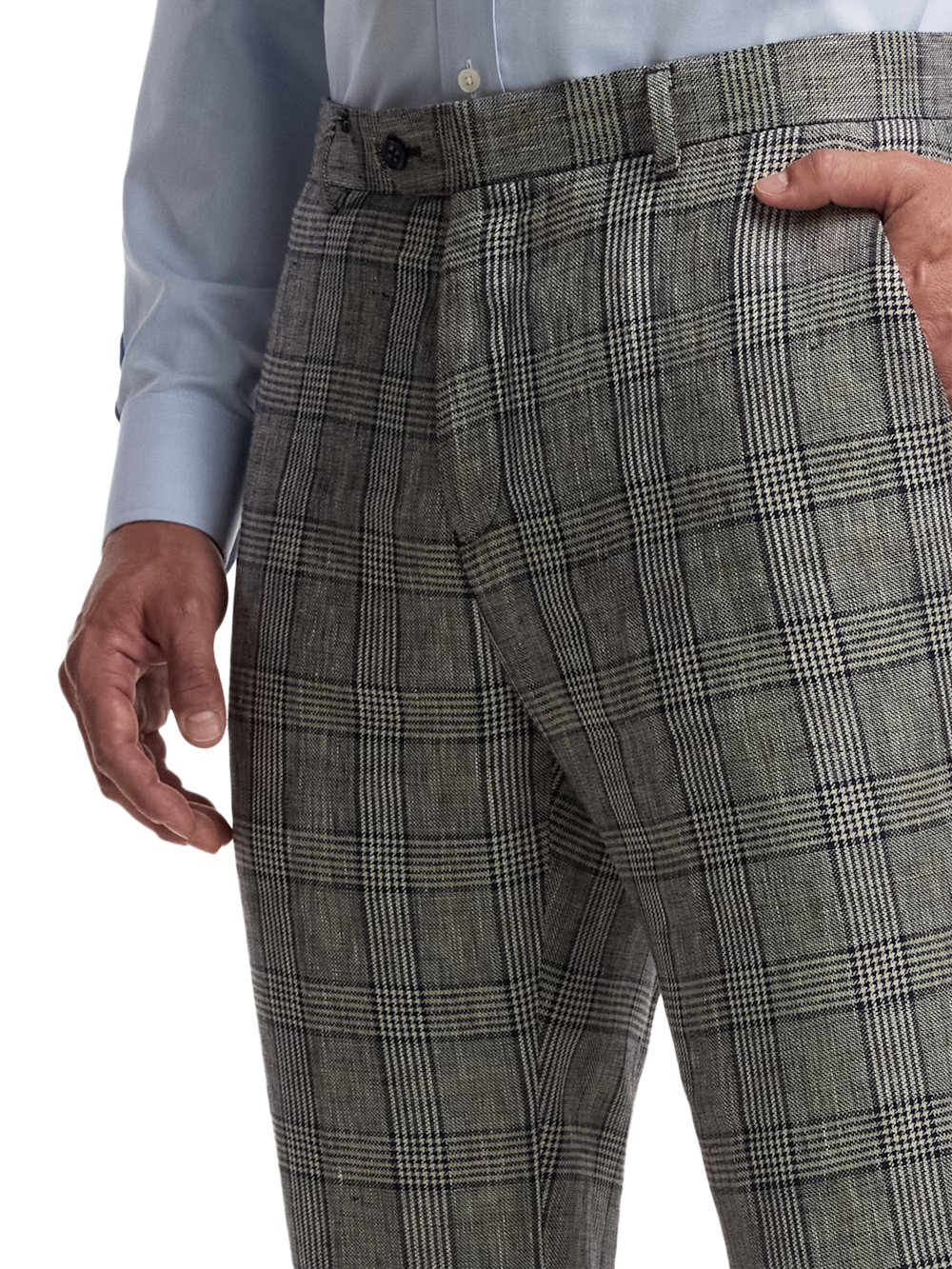 Alternate Image of Plaid Linen Flat Front Suit Pants-2