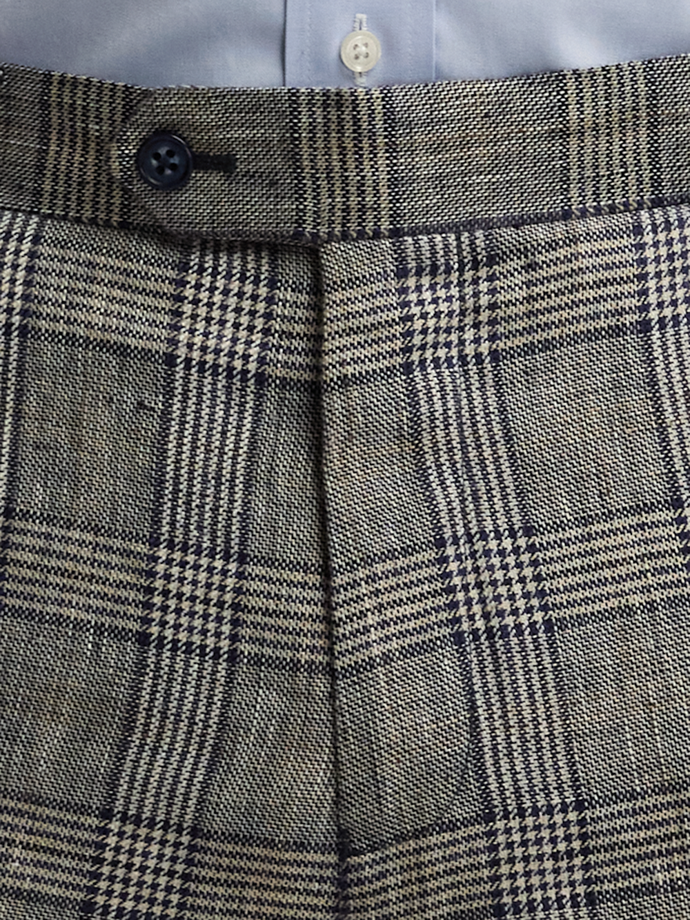 Alternate Image of Plaid Linen Flat Front Suit Pants-4