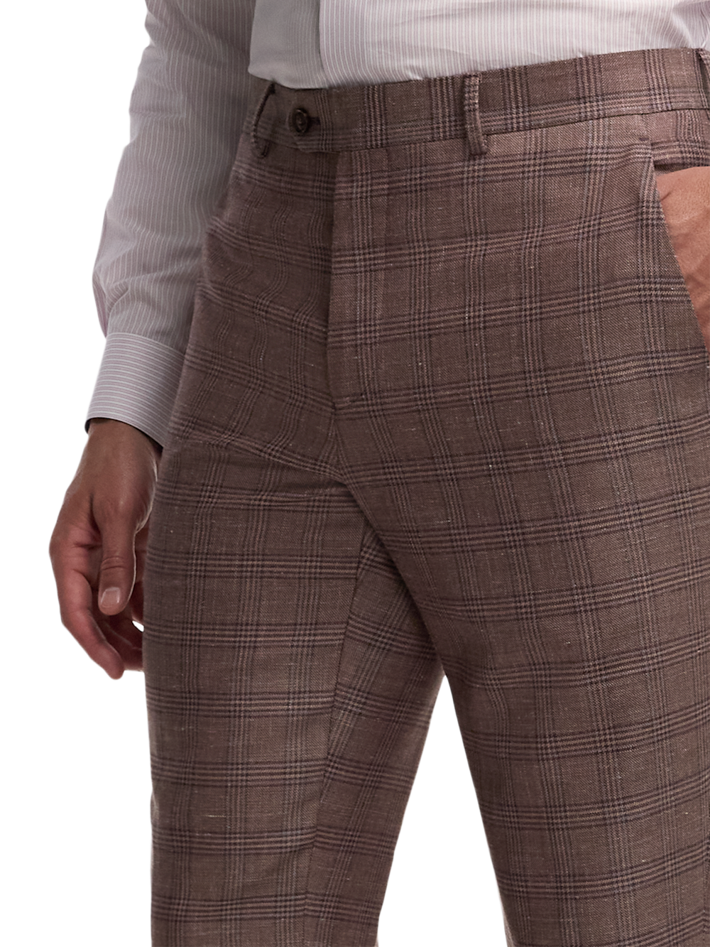 Alternate Image of Plaid Linen Blend Flat Front Suit Pants-2