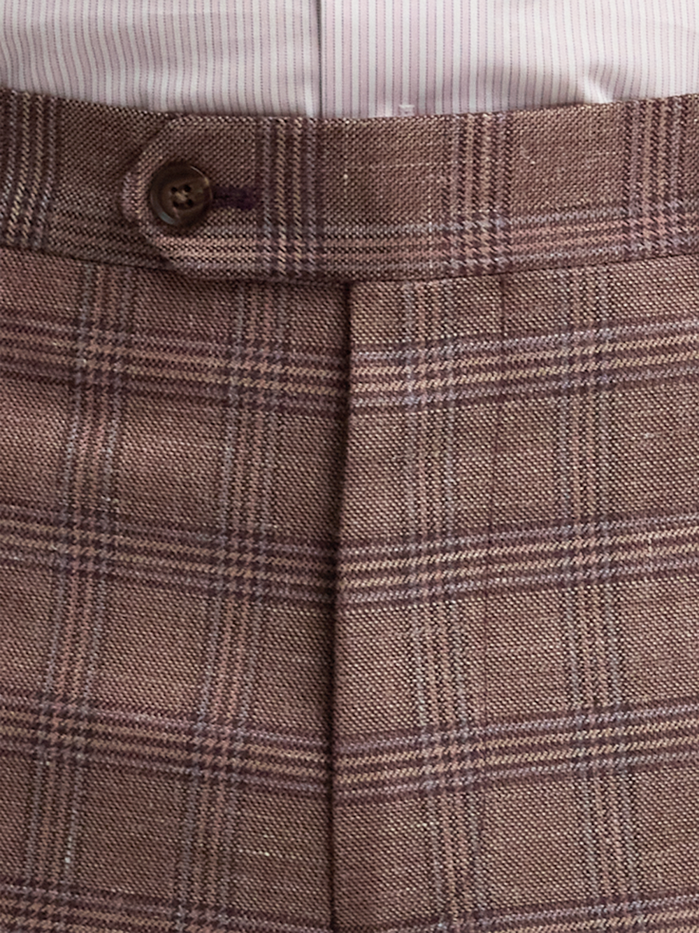 Alternate Image of Plaid Linen Blend Flat Front Suit Pants-4