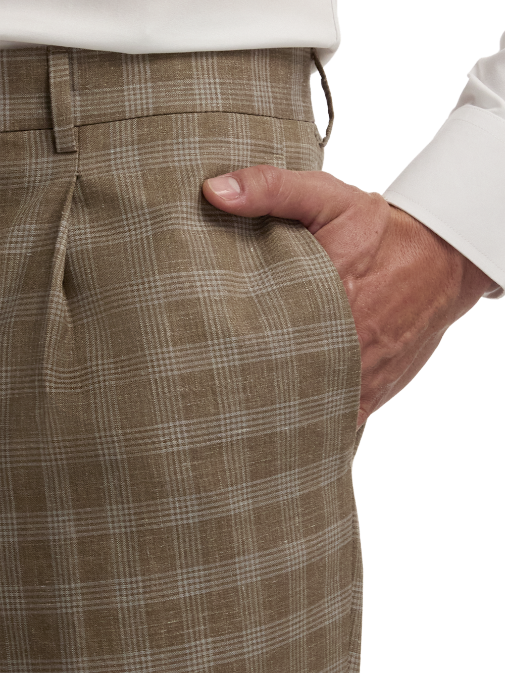 Alternate Image of Plaid Cotton Blend Single Pleat Suit Pants-3