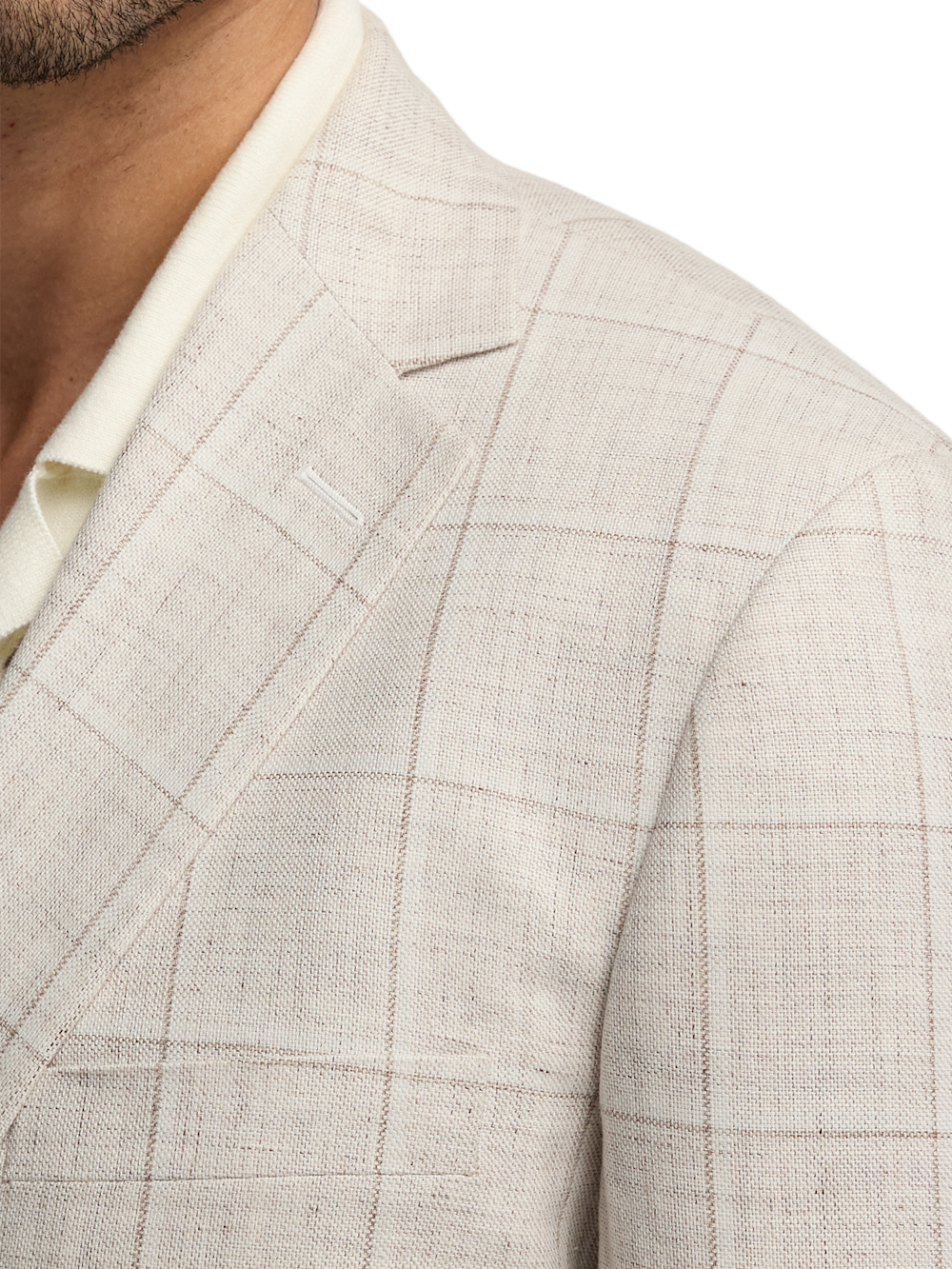 Alternate Image of Windowpane Linen Single Breasted Notch Lapel Suit Jacket-5