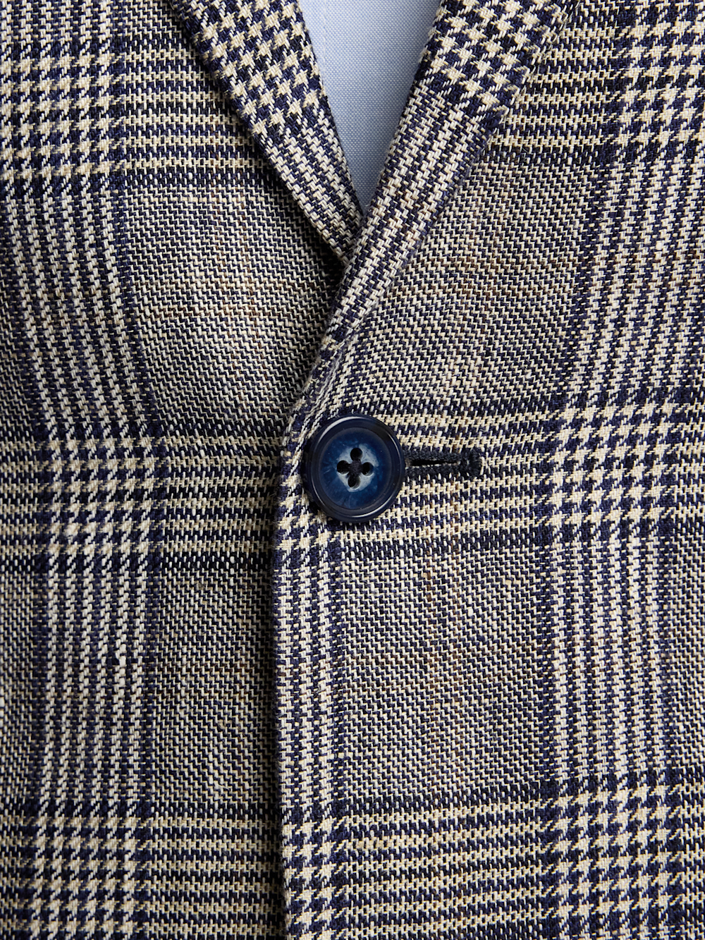 Alternate Image of Plaid Linen Single Breasted Notch Lapel Suit Jacket-4