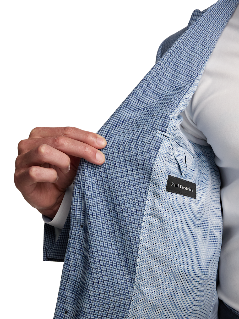 Alternate Image of Houndstooth Wool Blend Single Breasted Peak Lapel Suit Jacket-3