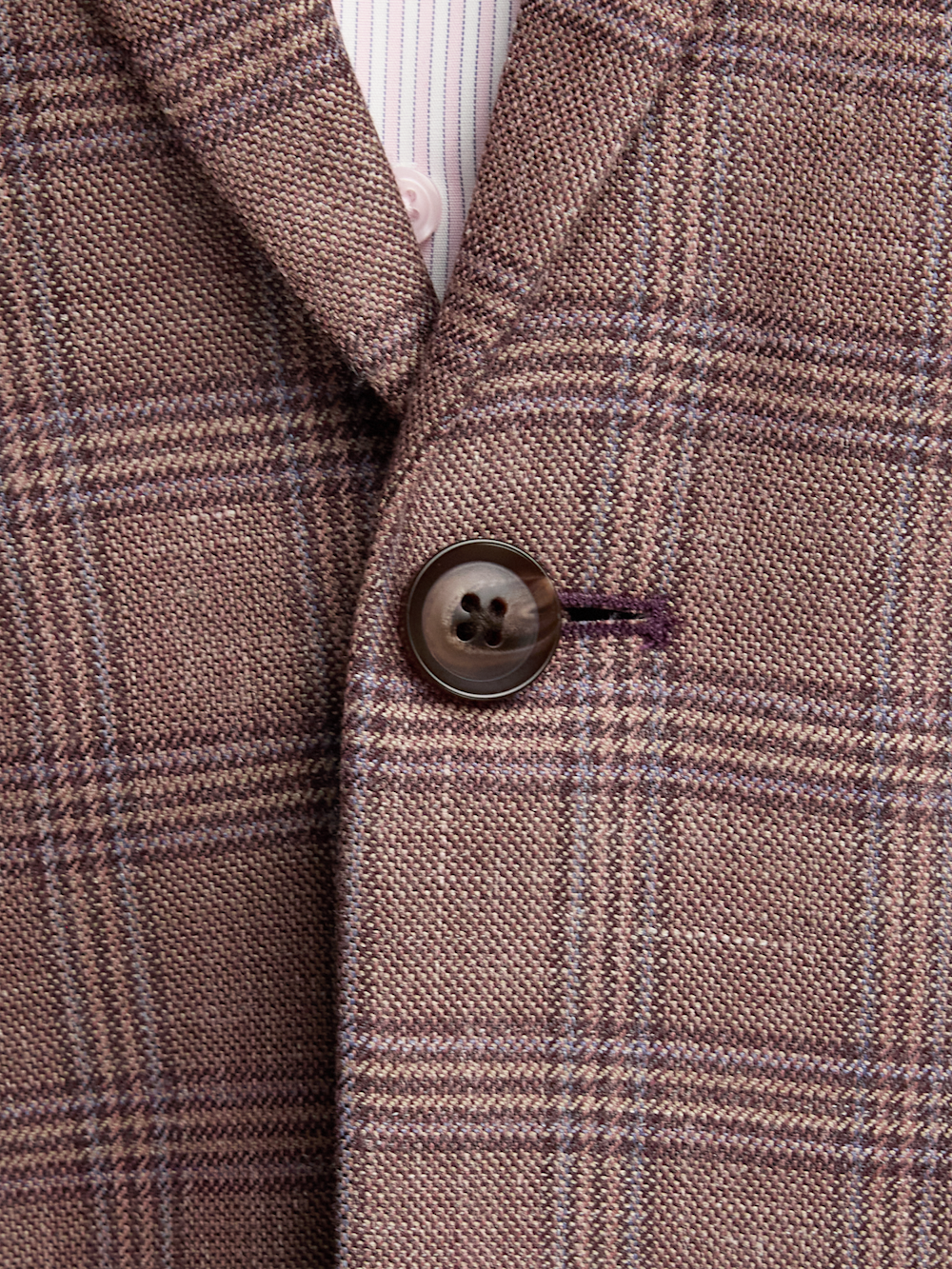 Alternate Image of Plaid Linen Blend Single Breasted Notch Lapel Suit Jacket-4