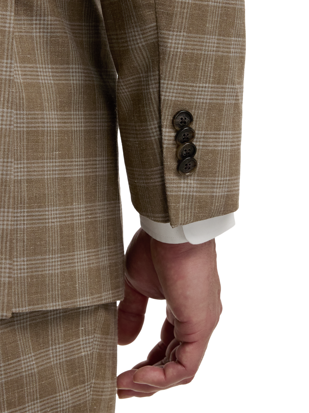 Alternate Image of Plaid Cotton Blend Double Breasted Peak Lapel Suit Jacket-2