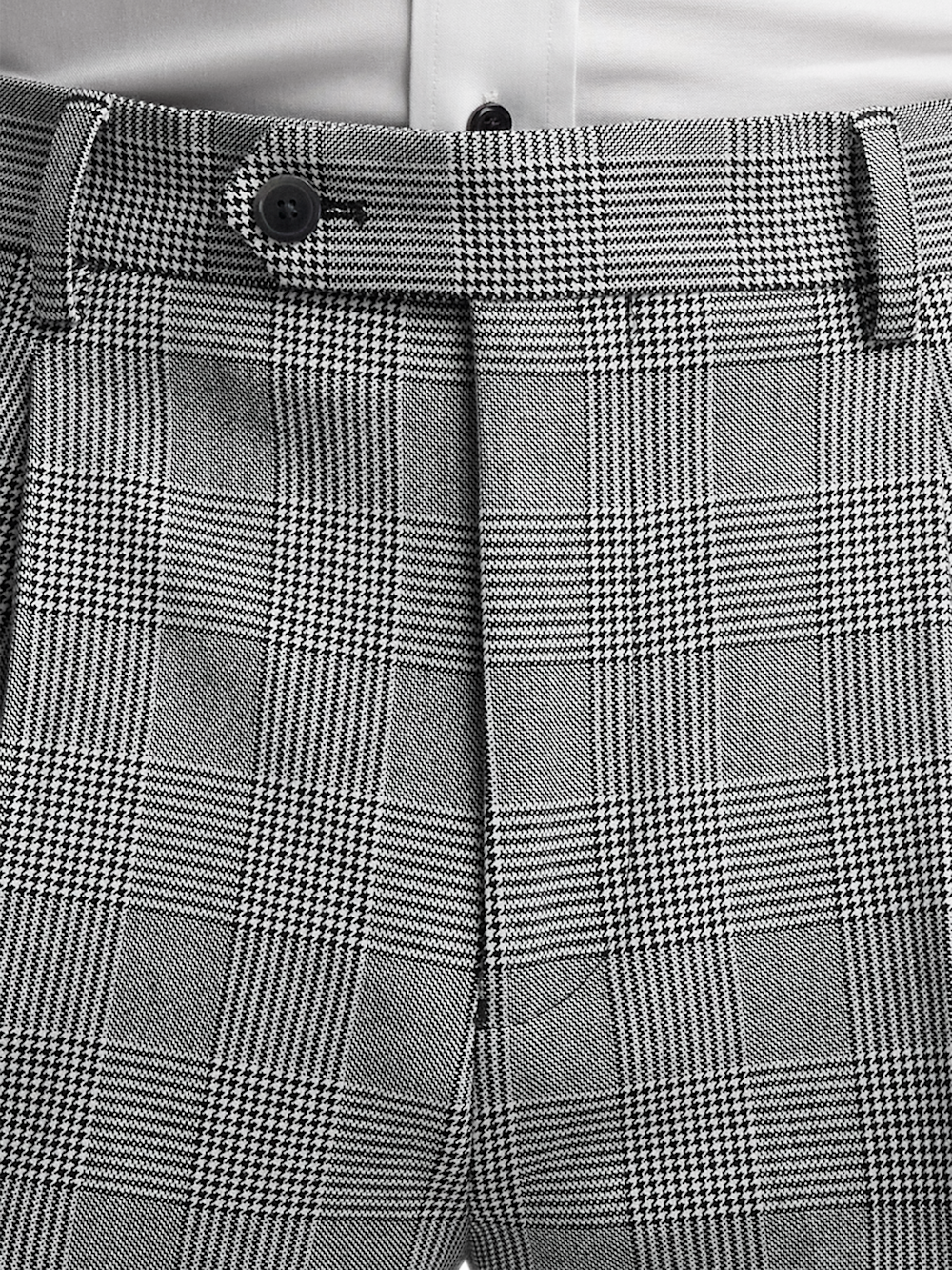 Alternate Image of Black/white Plaid Houndstooth Single Pleat Suit Pants-3