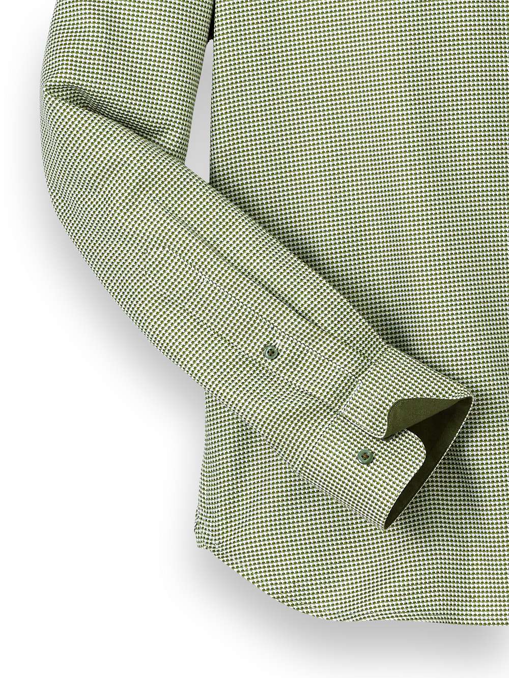 Cotton Houndstooth Casual Shirt - Green – Paul Fredrick