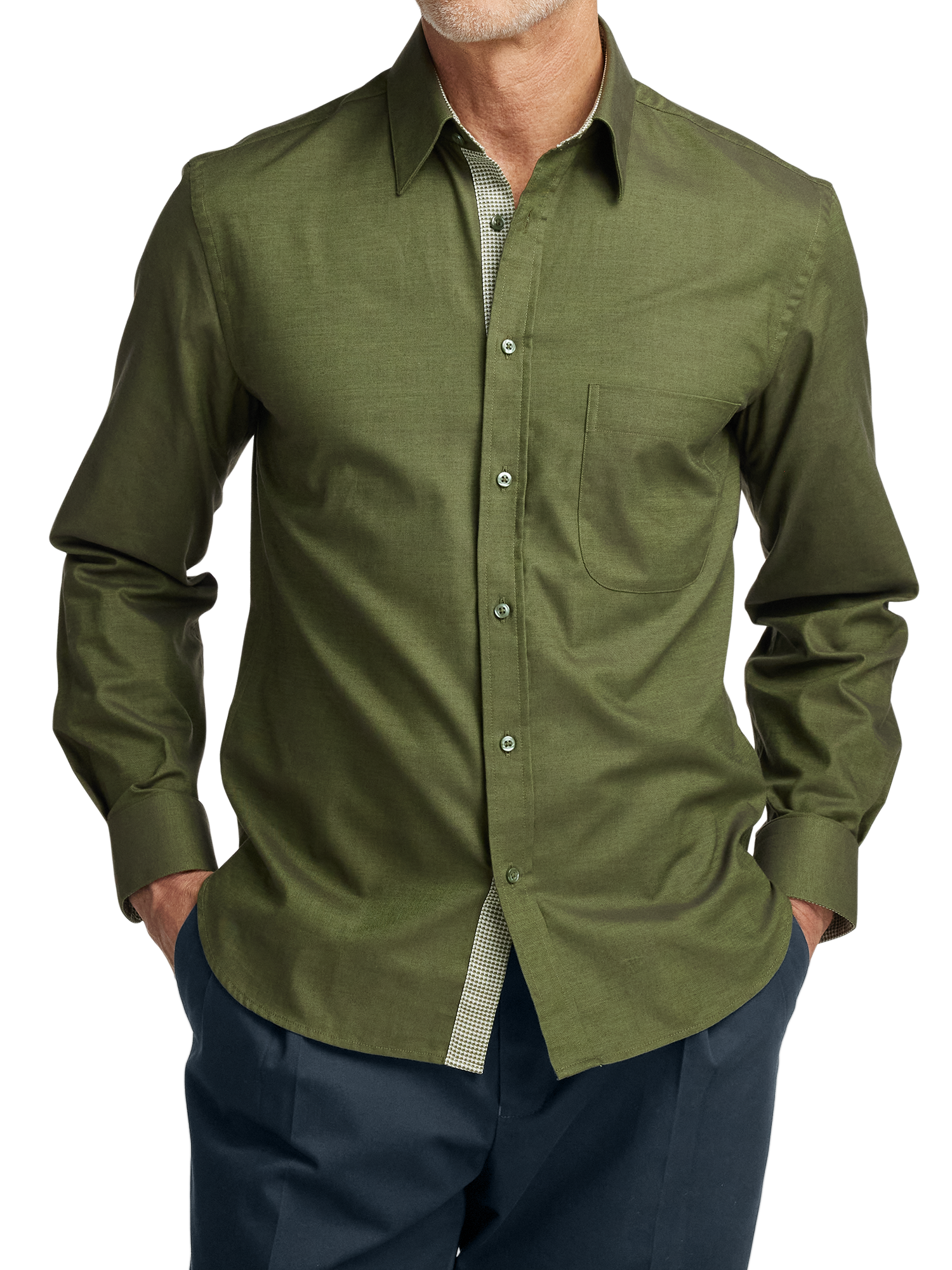 Cotton Solid Casual Shirt - Green