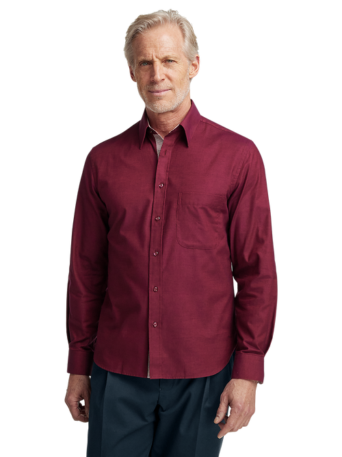 Cotton Solid Casual Shirt - Burgundy – Paul Fredrick