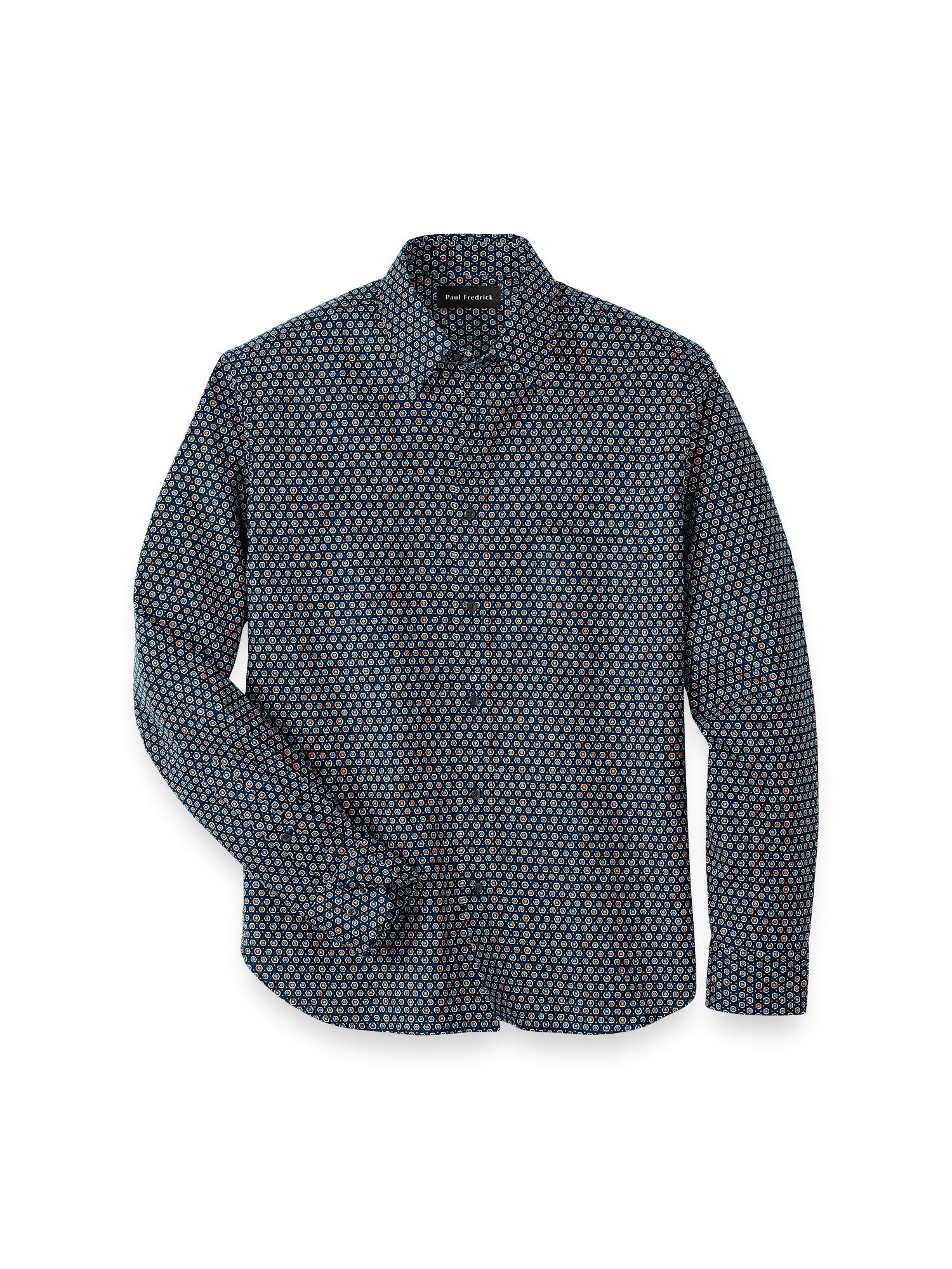 Cotton Geometric Print Casual Shirt - Blue