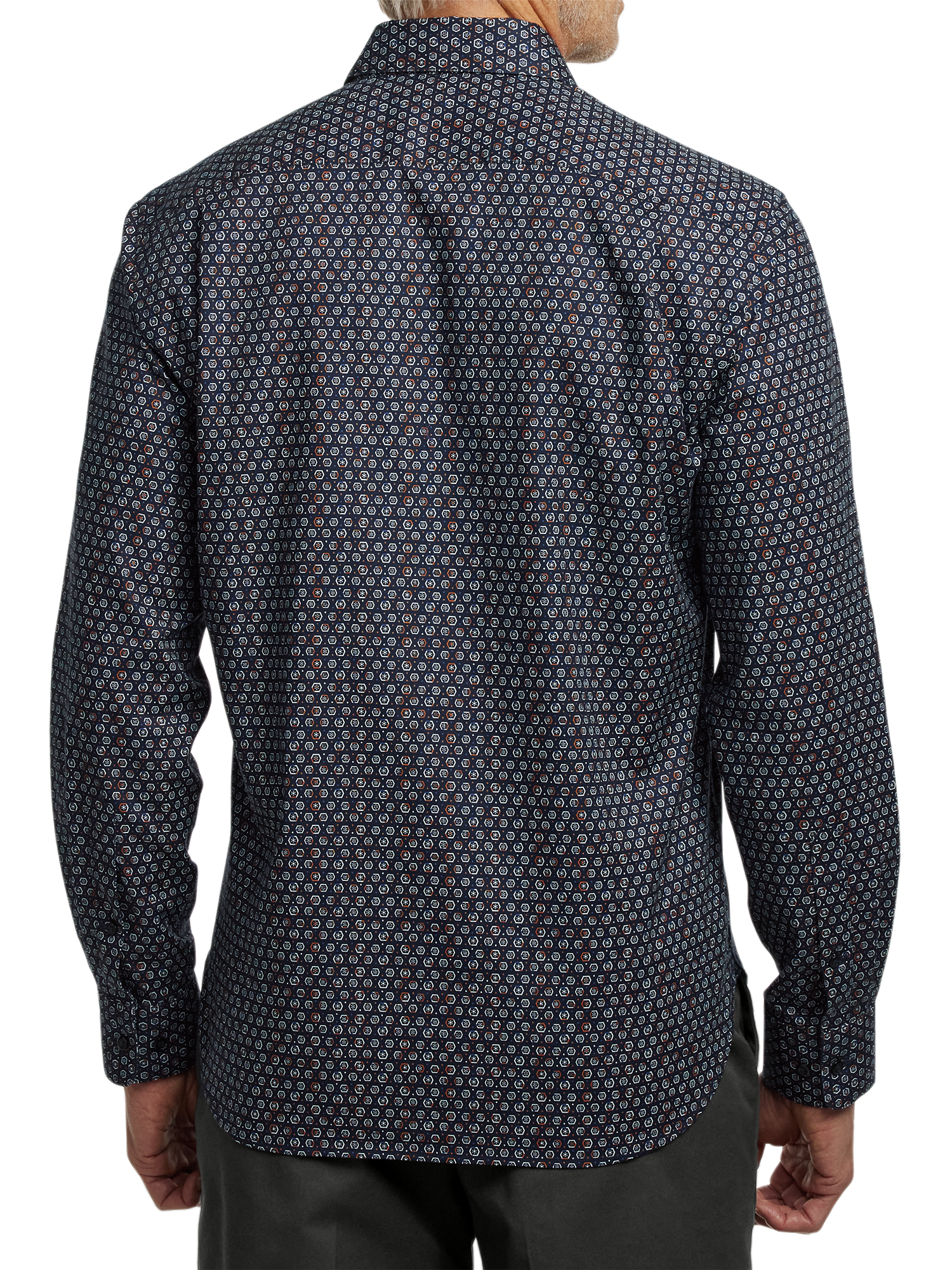 Cotton Geometric Print Casual Shirt - Blue