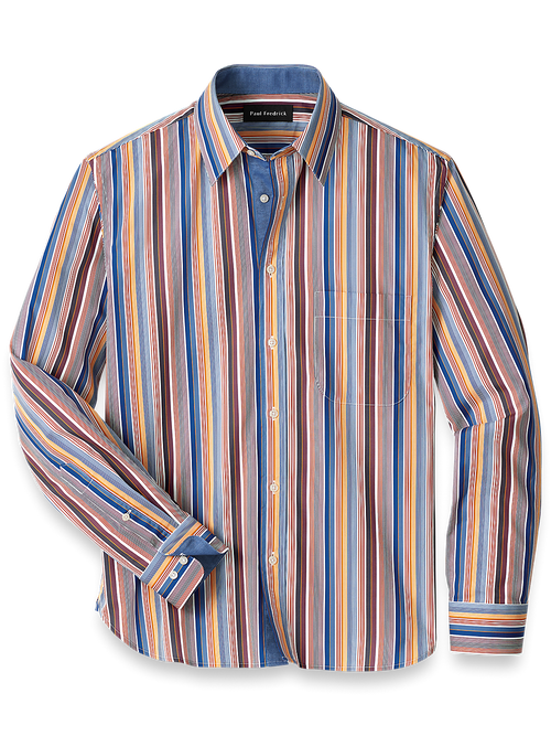 ☆F.ILLUMINATE☆ Double pinstripe shirt blue Purple Pinstripe Mayfair Shirt – Turnbull & Asser