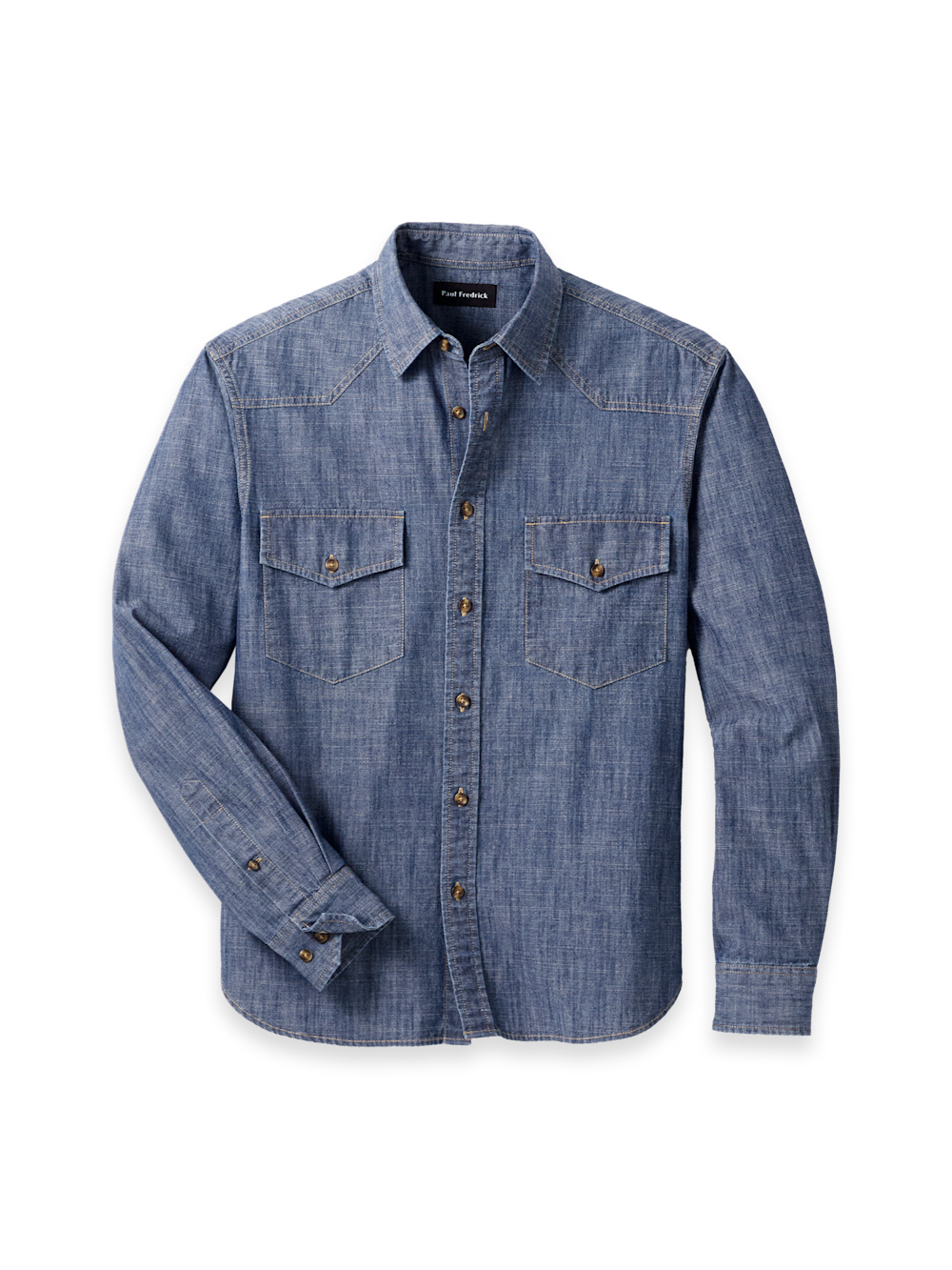 Men's Denim Blue Plaid Solid Shirts 