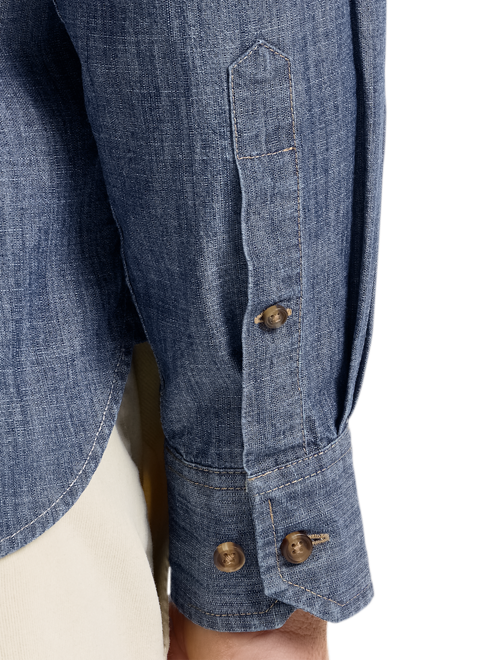 Alternate Shot of Men's Denim Blue Plaid Solid Shirts  - 4