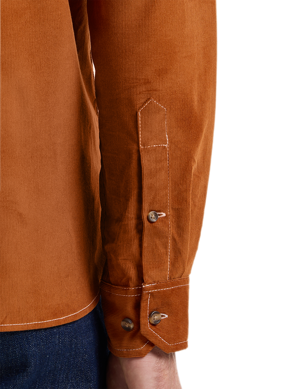 Alternate Shot of Men's Rust Solid Shirts  - 4
