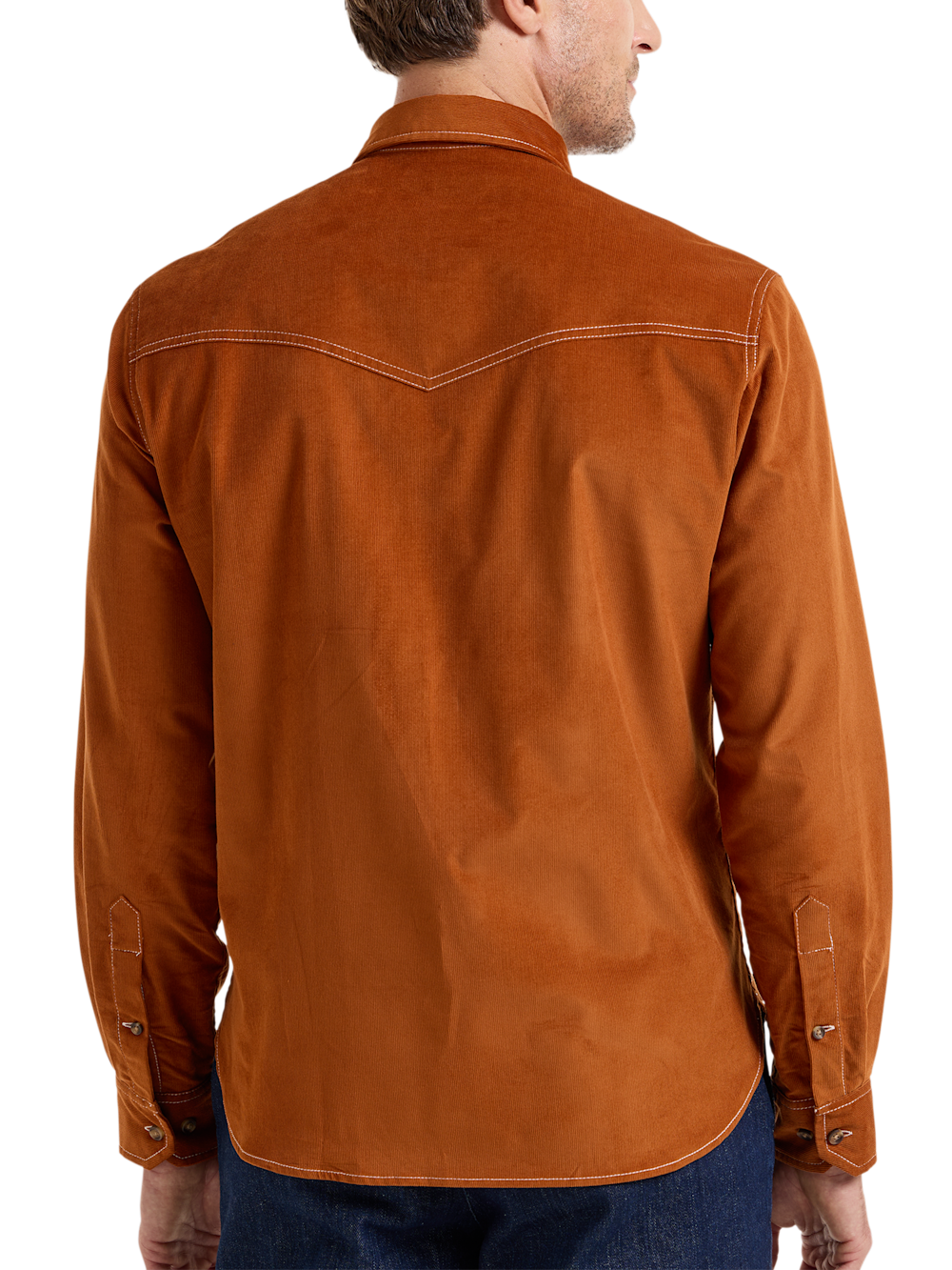 Alternate Shot of Men's Rust Solid Shirts  - 5
