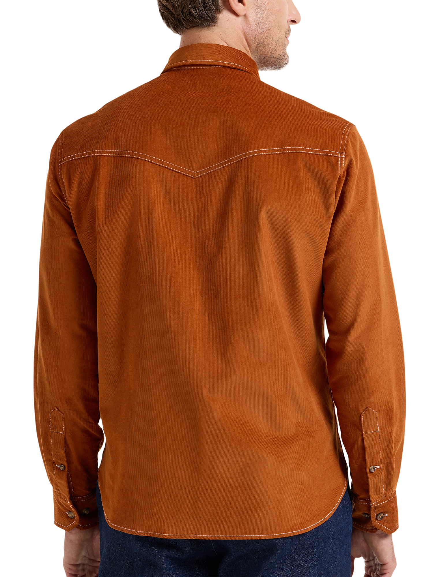 Fleetwood Corduroy Solid Western Shirt - Rust