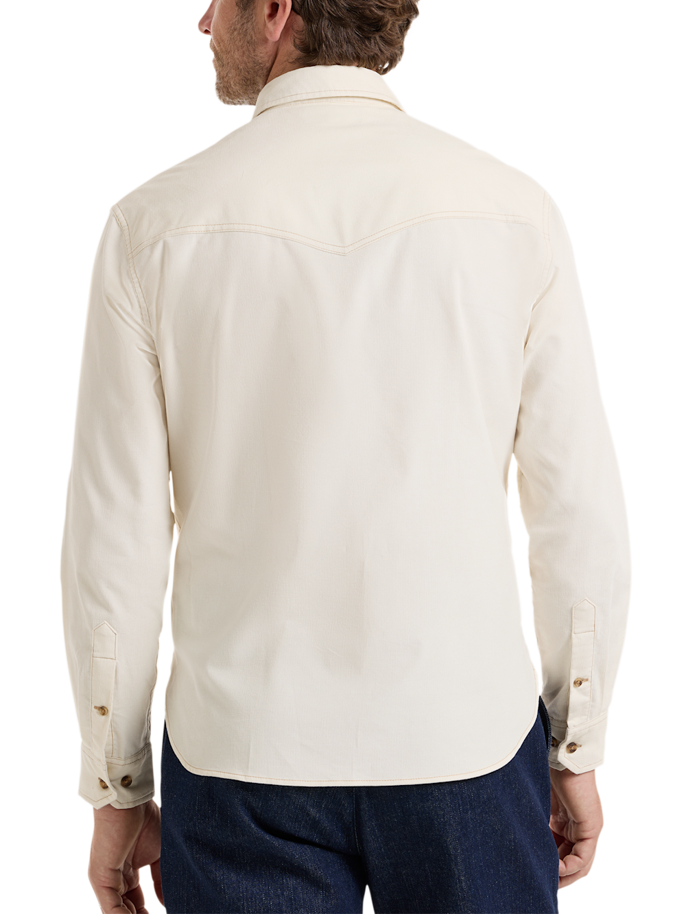Alternate Shot of Men's Winter White Solid Shirts  - 5