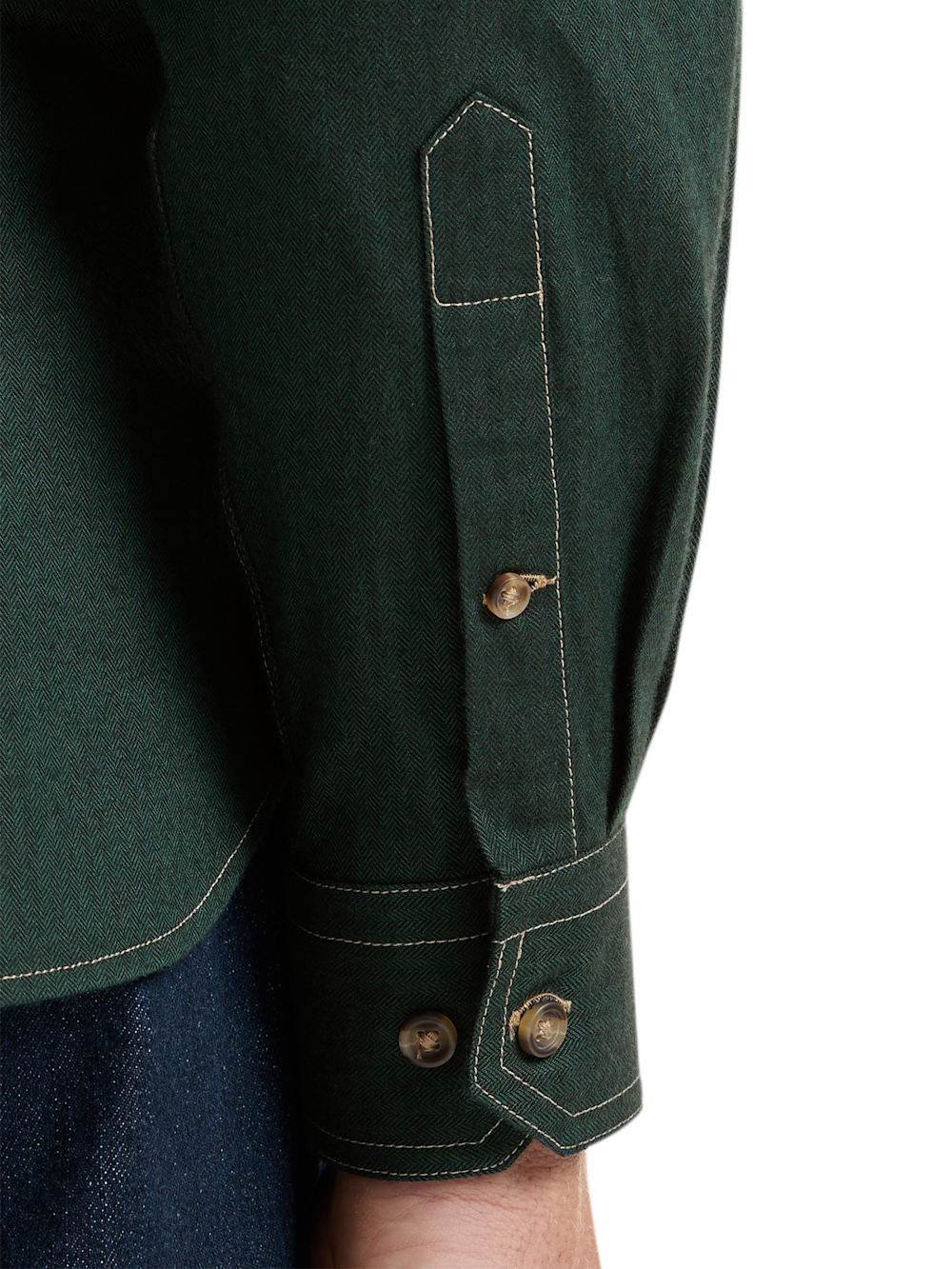 Alternate Shot of Men's Green Solid Shirts  - 4