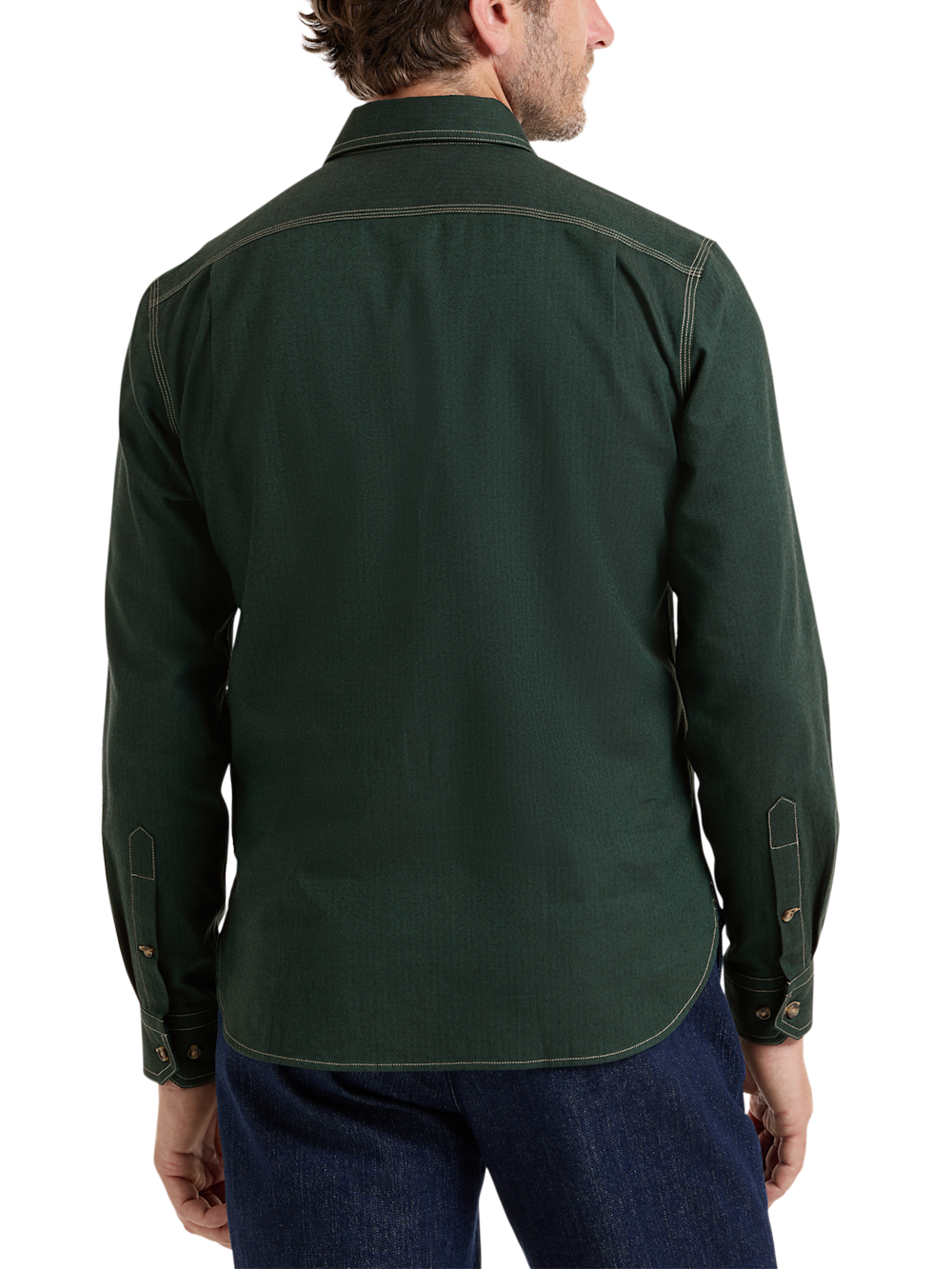 Alternate Shot of Men's Green Solid Shirts  - 5