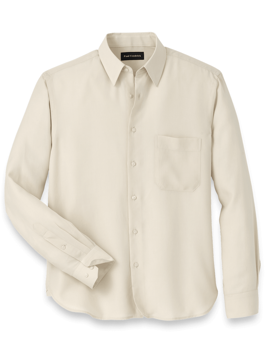 Lyocell Solid Casual Shirt - Ivory Classic Fit / 4X Large Tall Lyocell Solid Casual Shirt - Ivory Classic Fit / 4X Large Tall