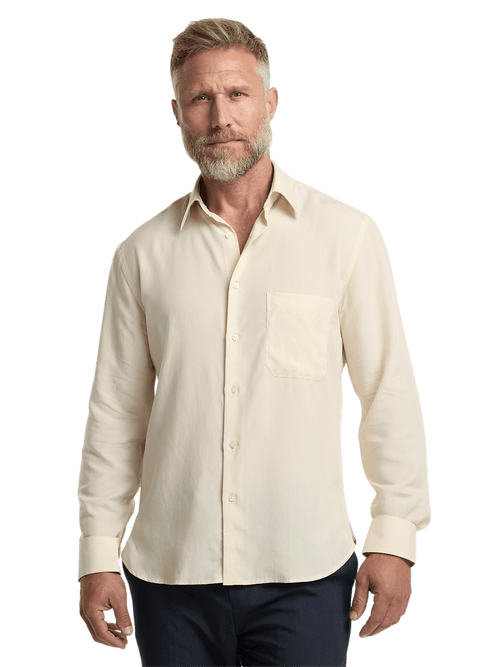 Lyocell Solid Casual Shirt - Ivory – Paul Fredrick