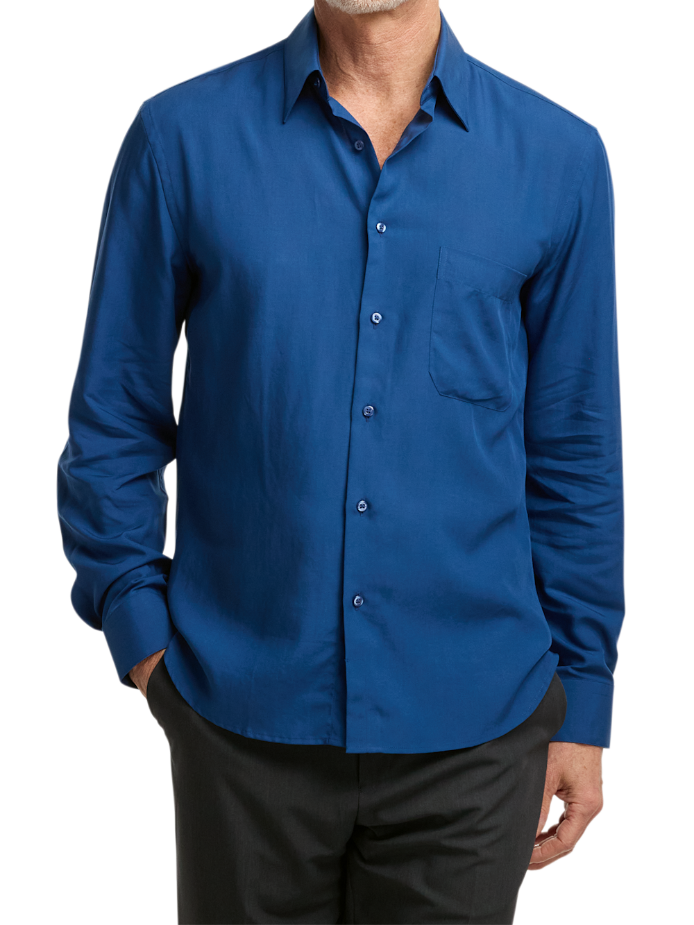 Alternate Image of Lyocell Solid Casual Shirt-1