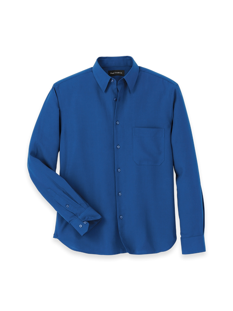 Lyocell Solid Casual Shirt - Blue – Paul Fredrick