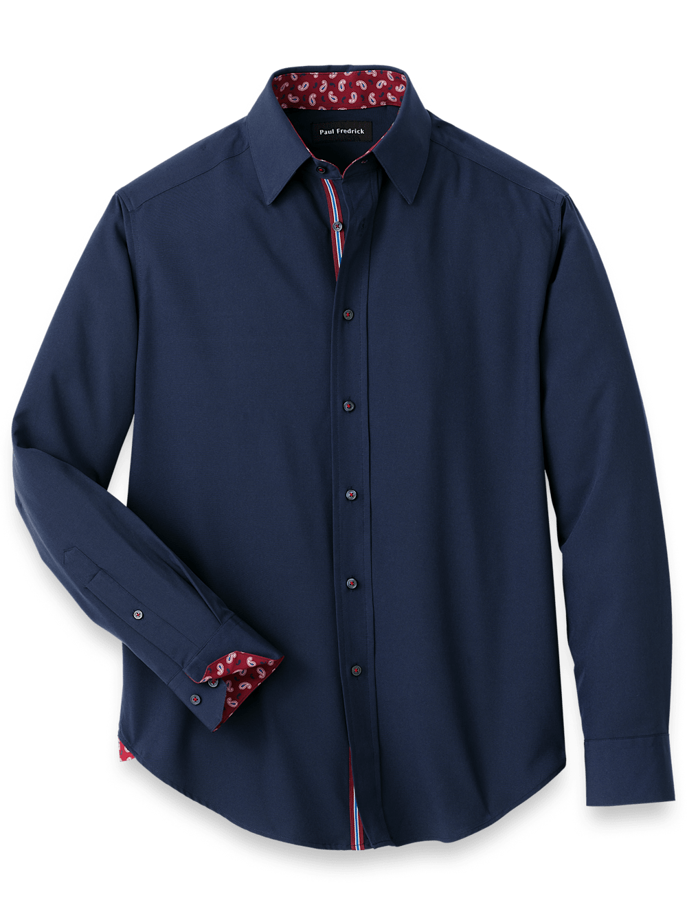 Performance Stretch Solid Casual Shirt - Navy – Paul Fredrick